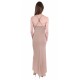 Beige, Wrap Front, Ruched Side Detail Maxi Dress By John Zack