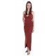 Copper, Wrap Front, Ruched Side Detail Maxi Dress By John Zack