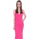 Pink, Neon, Wrap Front, Ruched Side Detail Maxi Dress By John Zack
