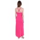 ASOS Różowa marszczona sukienka maxi, neon
