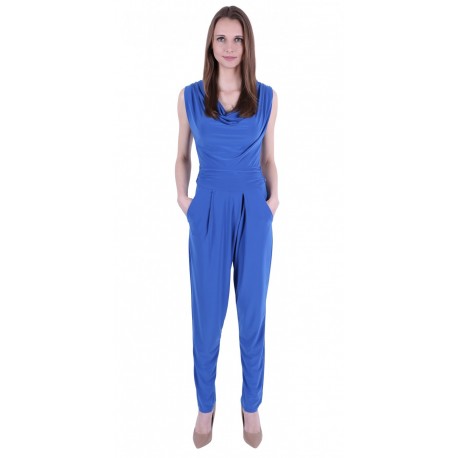 Blue, Cowl Neck, Bodycon Fit, Jumpsuit, Playsuit For Ladies By John Zack