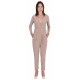 Beige, Wrap Front, Long Sleeved Jumpsuit For Ladies By John Zack
