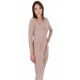 Beige, Wrap Front, Long Sleeved Jumpsuit For Ladies By John Zack