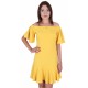 Yellow, Short Sleeves, Off-Shoulder, Frill Details, Mini Dress By John Zack