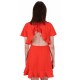 Coral, Short Sleeves, Frill Trim, Cut-Out Detail Mini Dress By John Zack