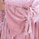 ASOS Różowa, welurowa sukienka rozkloszowane rękawy