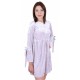 Grey, Soft Velvet, 3/4 Length Fluted Sleeves Mini Dress By John Zack