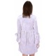 Grey, Soft Velvet, 3/4 Length Fluted Sleeves Mini Dress By John Zack