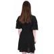 Black, Short Sleeved, Frill Design, Tie Detail Mini Dress By John Zack