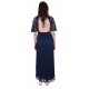 Navy Blue, Fully Floral Lace, Cut Out Front Detail, Maxi Dress By John Zack