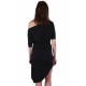 Black Asymmetric Wrap Over Mini Dress, Short Sleeve by John Zack