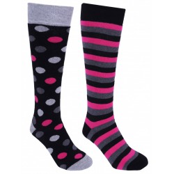 2 x Knee-highs /dots and stripes