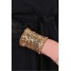 Black Lightweight Soft-Touch Chiffon &amp; Sequin Stretch Cuffs Mini Dress John Zack