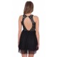 Black, Sequin Embellished &amp; Lightweight Tulle Mini Dress by John Zack