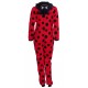 Red, Ladybird, Hooded All In One Piece Pyjama, Onesie For Ladies Love To Lounge