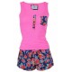 Pink/Floral Sleeveless Top &amp; Short Bottoms Pyjama Set For Ladies Love To Lounge