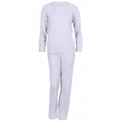 Grey Long Sleeved Top & Bottoms Pyjama Set For Ladies Love To Lounge