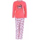 Neon Coral Top &amp; Bottoms &amp; Socks &amp; Eyemask Pyjama Set For Ladies Love To Lounge