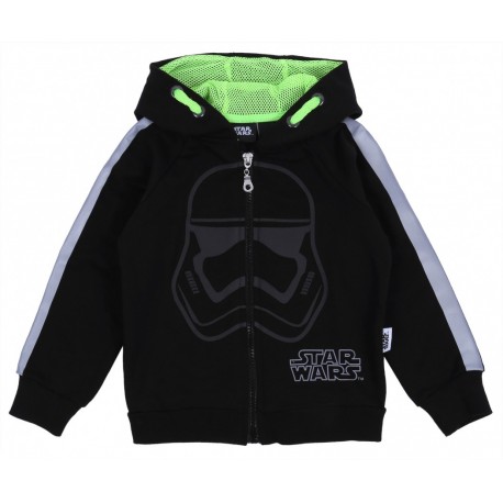 Black, Hooded, Full Zip Sweatshirt For Boys Star Wars DISNEY