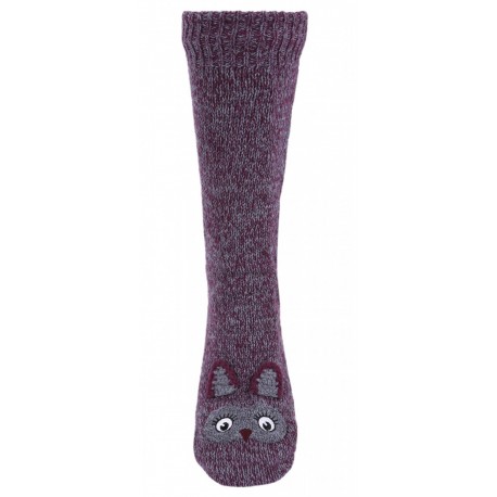 Women Warm Purple Grey Ankle Long Socks