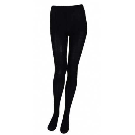 Ladies' tights, embossed pattern, black, thick