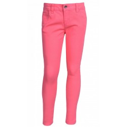 Różowo-neonowe spodnie rurki DENIM CO.