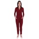 Burgundy, Wrap Front, Long Sleeved Jumpsuit For Ladies By John Zack