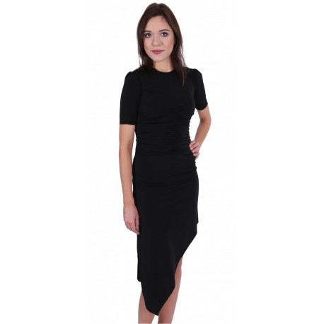 ASOS Czarna asymetryczna sukienka z drapowaniem