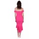 ASOS Różowa, neonowa sukienka odkryte ramiona