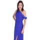 Cobalt Blue, One Side Off Shoulder Design, Split Detail Maxi Dress By John Zack 