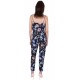 Blue Flowers Design, Sleeveless, Wrap Front, Jumpsuit For Ladies By John Zack