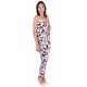 Cream/Floral Design, Sleeveless, Wrap Front, Jumpsuit For Ladies By John Zack