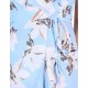 Blue/White Flowers, Wrap Front, Frill Detail Mini Dress By John Zack 