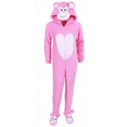 Pink, All In One Piece Pyjama, Hooded Onesie For Girls Monkey Design