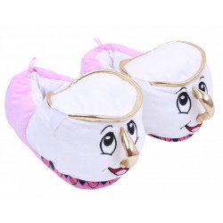 White/Pink Warm House Slippers Home Shoes Chip Potts Beauty And The Beast DISNEY
