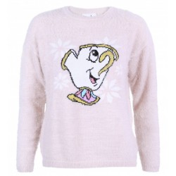 Pink, Long Sleeved Top, Jumper, Sweater For Ladies Beauty And The Beast DISNEY