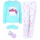 Turquoise Top &amp; Bottoms &amp; Socks &amp; Eyemask Pyjama Set For Ladies Love To Lounge