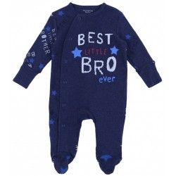 Navy Blue, Stars Design Sleepsuits For Baby Boys