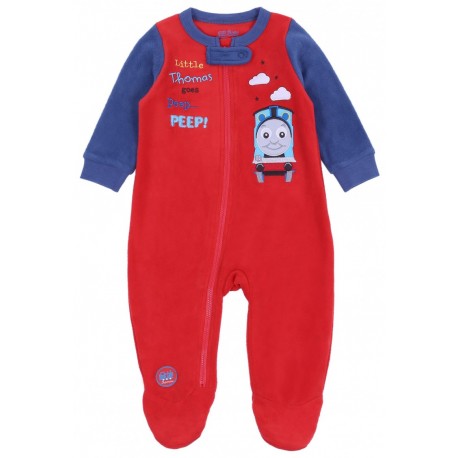 Red, Footed, All In One Piece Pyjama, Onesie For Baby Boys Thomas the Tank Engine and Friends