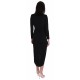 Black/Sequins, Long Sleeved, Draped Maxi Dress, Deep V-Neck by John Zack