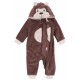 Brown Bear, Hooded, All In One Piece Pyjama, Onesie For Baby Boys