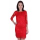 Red, Floral Lace, 3/4 Length Sleeves, Slim Fit Mini Dress By John Zack 