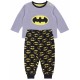 Grey Top &amp; Black Bottoms Pyjama Set For Boys Superhero BATMAN DC COMICS.