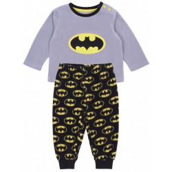 Grey Top & Black Bottoms Pyjama Set For Boys Superhero BATMAN DC COMICS.