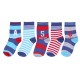5 x Boys&#039; Cotton Blue&amp;Red Striped Socks