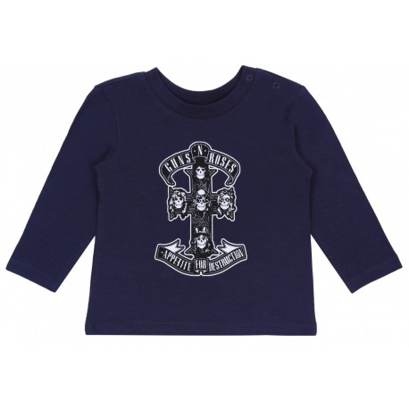 Navy Blue, Long Sleeved Top, T-shirt For Baby Boys Guns N' Roses