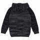 Szaro-czarny sweter z kapturem