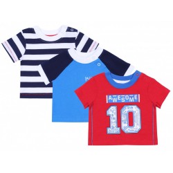 3x Boy Baby Newborn Short Sleeve Shirt