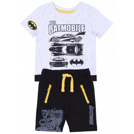 Grey T-shirt & Black Shorts Set For Boys BATMAN DC COMICS