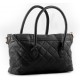 Elegant Black Quilted Handbag